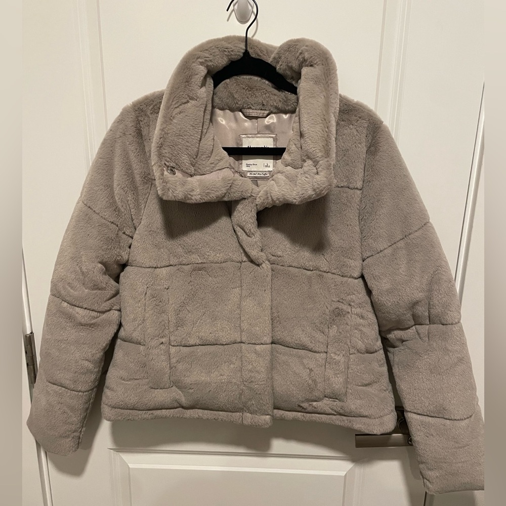Faux fur puffer style jacket